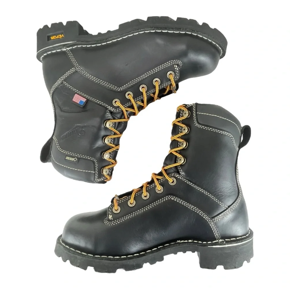 Danner Quarry USA Men 7.5D‎ Black Gore Tex EH Vibram Heavy Duty Work Boots